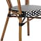 Flash Furniture Lourdes Thonet French Bistro Stacking Chair w/Arms, Blk and Wht PE Rattan and Bamboo Print Alum Frm SDA-AD642002A-BKWH-NAT-GG - alternate 6